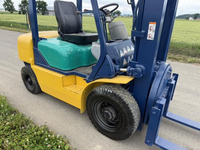 フォークリフト整備全塗装済！コマツ FD25T-12 2.5トンディーゼル 回転フォーク 