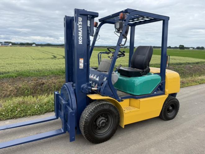 フォークリフト整備全塗装済！コマツ FD25T-12 2.5トンディーゼル 回転フォーク 