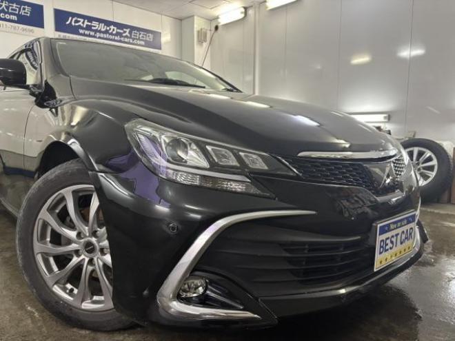 マークX２５０Ｇ　Ｆｏｕｒ　後期型　寒冷地仕様　禁煙車　プリクラッシュセーフティ　レーダークルーズコントロール　車線逸脱警報　社外１７インチＡＷ　純正１６ＡＷ＋スタッドレスタイヤ　純正ナビ　フルセグ地デジ　Ｂｌｕｅｔｏｏｔｈオーディオ 4WD 2500 4Dr