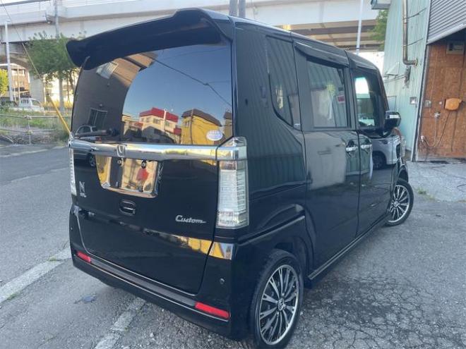 N-BOXカスタム Ｇ・ターボパッケージ フルタイム４ＷＤ パドルシフト ターボ 両面パワースライド ナビ Ｒカメラ ＨＩＤ ＴＲＣ（北海道） 4WD 660 5Dr