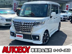 スペーシア　カスタム ハイブリッド XSターボ 4WD　スマートキー・両側パワースライド・純正フルセグナビ・BT・両席シートヒーター・前後ドラレコ・ETC・バックカメラ・ヘッドアップディスプレイ・LEDヘッドライト・コーナーセンサー・純正15インチアルミ 660