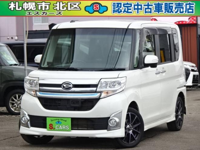 タントカスタム RS トップエディション SAII 4WD　保証1年/走行距離無制限　4WD　ワンオーナー　衝突軽減ブレーキシステム　両側パワースライドドア　純正ナビ　地デジ　Bカメラ　HDMI入力　純正エンジンスターター LEDヘッドライト　ハーフレザーシート　冬タイヤ付 660