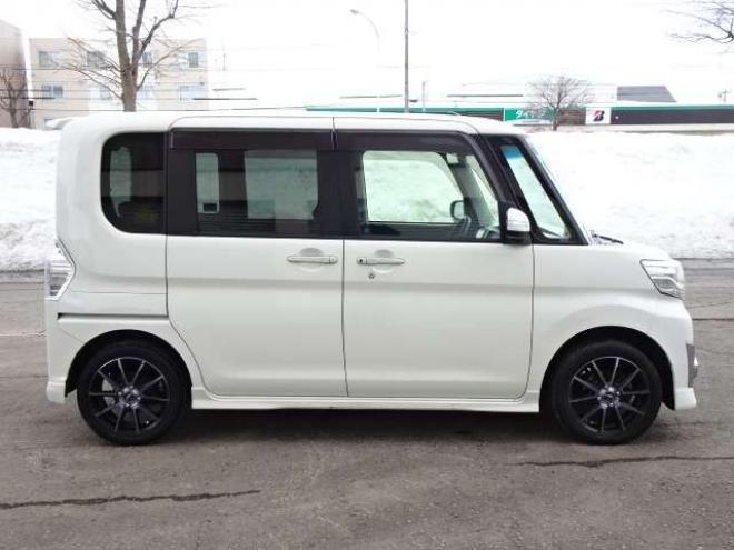 タントカスタム RS トップエディション SAII 4WD　保証1年/走行距離無制限　4WD　ワンオーナー　衝突軽減ブレーキシステム　両側パワースライドドア　純正ナビ　地デジ　Bカメラ　HDMI入力　純正エンジンスターター LEDヘッドライト　ハーフレザーシート　冬タイヤ付 660