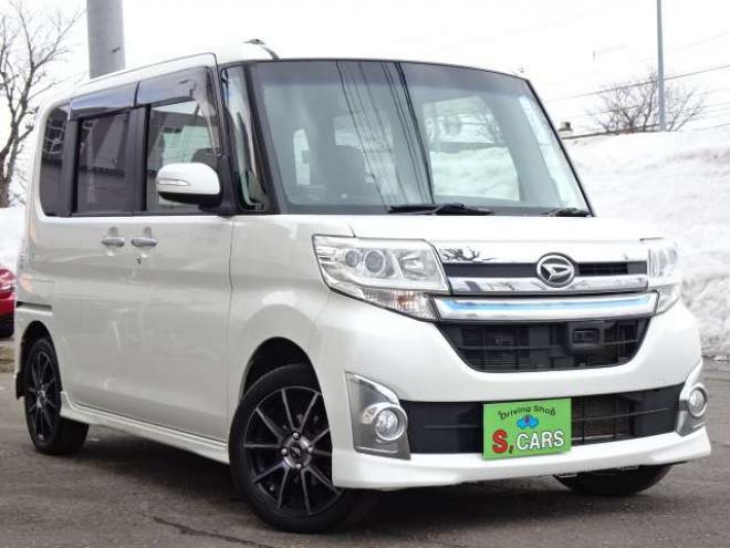 タントカスタム RS トップエディション SAII 4WD　保証1年/走行距離無制限　4WD　ワンオーナー　衝突軽減ブレーキシステム　両側パワースライドドア　純正ナビ　地デジ　Bカメラ　HDMI入力　純正エンジンスターター LEDヘッドライト　ハーフレザーシート　冬タイヤ付 660