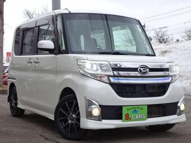 タントカスタム RS トップエディション SAII 4WD　保証1年/走行距離無制限　4WD　ワンオーナー　衝突軽減ブレーキシステム　両側パワースライドドア　純正ナビ　地デジ　Bカメラ　HDMI入力　純正エンジンスターター LEDヘッドライト　ハーフレザーシート　冬タイヤ付 660