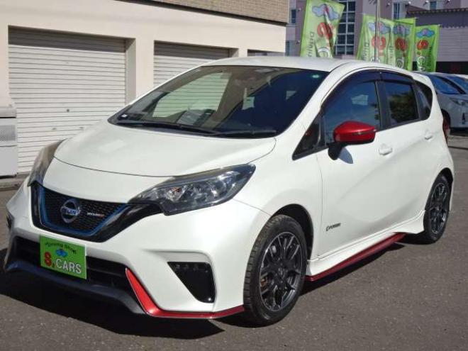 ノート1.2 e-POWER NISMO　本州車　ハイブリットシステム保証2年付　ワンオーナー　社外ナビ　Bluetooth接続　 エマージェンシーブレーキサポート　車線逸脱警報　NISMO純正アルミ　純正LEDヘッドライト　プッシュスタート　冬タイヤ付 2WD 1200