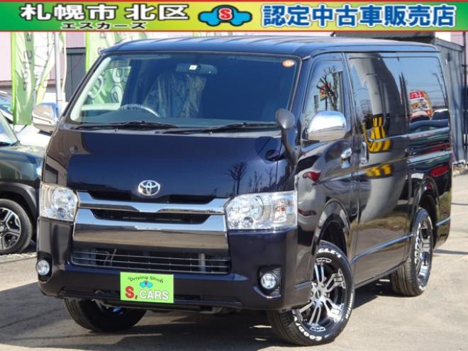ハイエースバン3.0 スーパーGL ダークプライム ロングボディ ディーゼルターボ 4WD　本州車　即日納可　新品タイミングベルト/ウォーターポンプ交換込3.0ディーゼルターボ　ダークプライム　DELF&NASCARホワイトレタータイヤ　バックカメラ　オプションLSD　LEDヘッドライト 木目ハンドル 3000