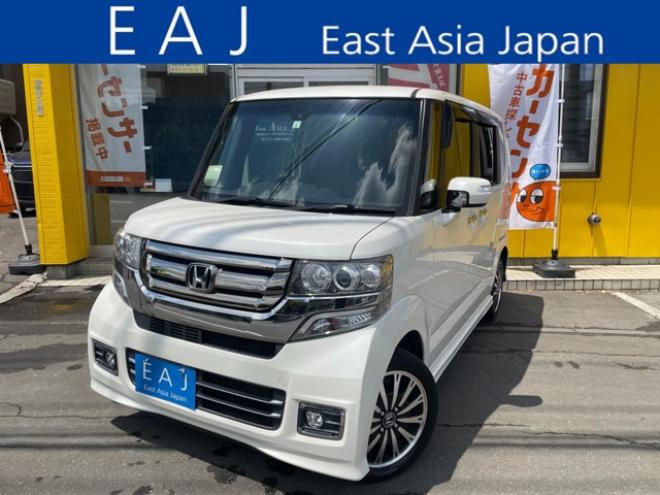 N-BOXカスタムG ターボSSパッケージ 4WD　後期型/Bluetooth/ナビ・フルセグTV/バックカメラ/両側パワスラ/ETC/エンスタ/ハーフレザーシート/純正15インチアルミホイール付き夏タイヤ装着/アルミホイール付き冬タイヤ付き/車検整備2年付/法定整備/修復歴無し 660