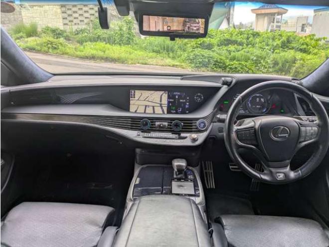 レクサスLS 500h Fスポーツ 4WD　法定12ヵ月点検整備付・本州仕入車両・有償色マンガンラスター・サンルーフ・ブラックレザー・純正エンジンスターター・デジタルインナーミラー・4WD・純正20インチAW・AC100V1500W給電 3500