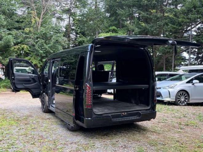 ハイエースバン2.7 スーパーGL ダークプライムII ワイド ミドルルーフ ロングボディ 4WD　ワンオーナー車社外テール　社外ナビ　後席モニターバックカメラ　ハーフレザーシート　ベットキット 2700
