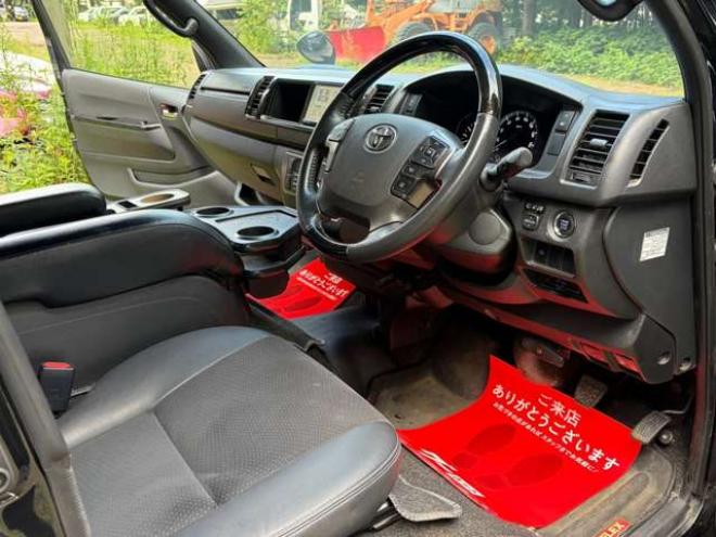 ハイエースバン2.7 スーパーGL ダークプライムII ワイド ミドルルーフ ロングボディ 4WD　ワンオーナー車社外テール　社外ナビ　後席モニターバックカメラ　ハーフレザーシート　ベットキット 2700