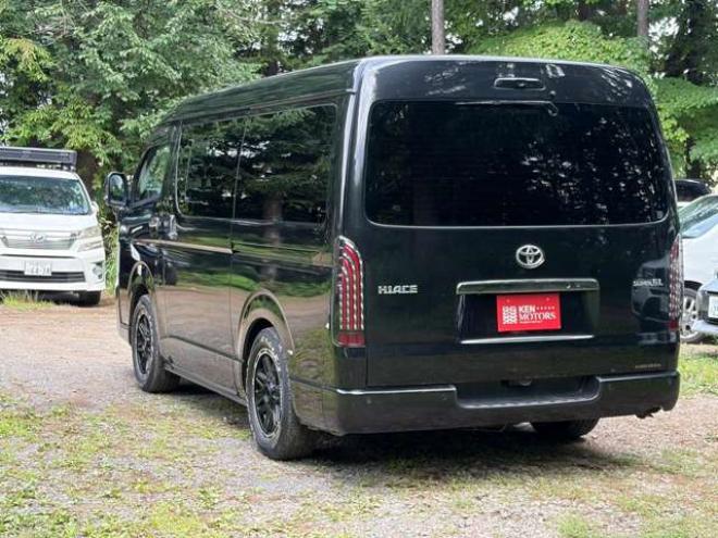 ハイエースバン2.7 スーパーGL ダークプライムII ワイド ミドルルーフ ロングボディ 4WD　ワンオーナー車社外テール　社外ナビ　後席モニターバックカメラ　ハーフレザーシート　ベットキット 2700