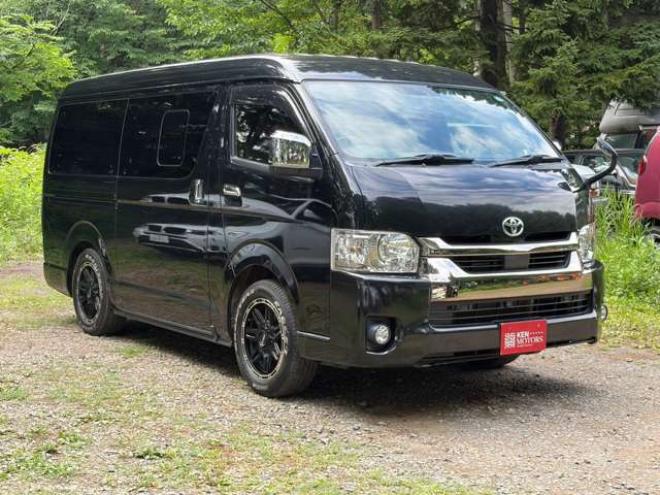 ハイエースバン2.7 スーパーGL ダークプライムII ワイド ミドルルーフ ロングボディ 4WD　ワンオーナー車社外テール　社外ナビ　後席モニターバックカメラ　ハーフレザーシート　ベットキット 2700