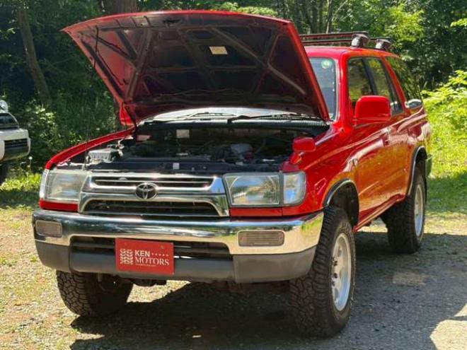 ハイラックスサーフ2.7 SSR-X 4WD　リフトアップ　全塗装済レッド　社外ナビ　ETC　パワステ　パワーウィンドウ　ABS　キーレスエントリー　ルーフレール　サンルーフ 2700