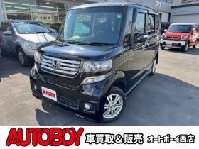 N-BOX　カスタムG ターボSSパッケージ 4WD　プッシュスタート・横滑り防止・パドルシフト・クルーズコントロール・両側パワースライドドア・HIDオートライト・フォグランプ・オートエアコン・ETC・ミラーヒーター・純正フルセグTV・純正14incアルミホイール 660