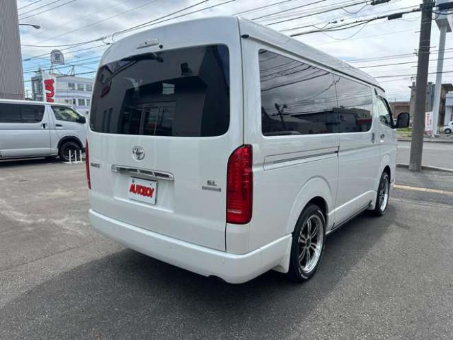 ハイエース2.7 GL ロング ファインテックツアラー 4WD　プッシュスタート　両側パワースライドドア　オートハイビーム ETC2.0 パノラマミックビュー ディスプレイオーディオ バックカメラ　Bluetooth　フルセグTV リアヒーター&クーラーコントローラー ルーフスピーカー 2700