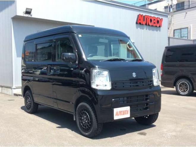 エブリイジョイン ハイルーフ 5AGS車 4WD　パートタイム4WD　キーレス　リアヒーター　フルセグTV　7インチメモリナビ　ベッドキッド　電動格納ミラー　社外タコメーター　DVD/CD　AUX　Bluetooth　 ハイルーフ　アルミホイール 660