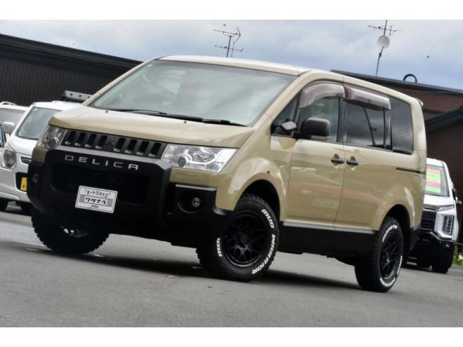 デリカD:5 　４ＷＤ　Gパワー　本州仕入　サンドベージュ　社外アルミ／タイヤ　社外ナビ／フリップダウンモニター　ＥＴＣ