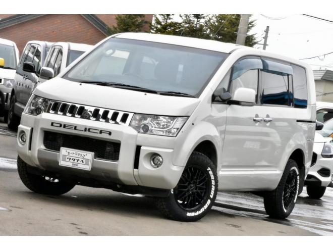 デリカDパワーパッケージ　４ＷＤ　本州仕入　前期／最終型　新品１６インチアルミ／タイヤ　社外ナビ／バックカメラ　ディーラー点検　エンジンマウント交換付