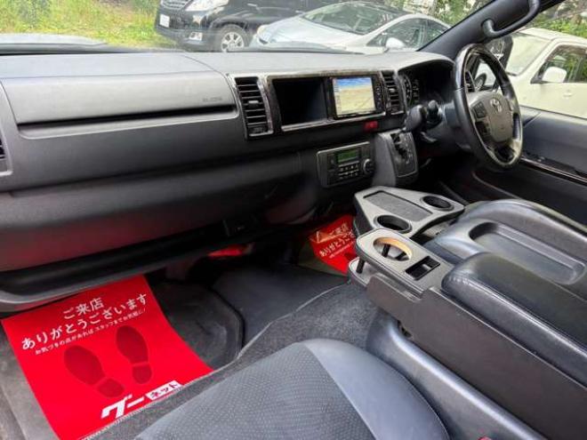 ハイエースバン2.7 スーパーGL ダークプライムII ワイド ミドルルーフ ロングボディ 4WD　ワンオーナー車社外テール　社外ナビ　後席モニターバックカメラ　ハーフレザーシート　ベットキット 2700