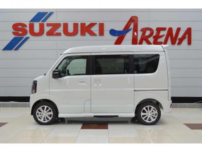 エブリイワゴン PZターボスペシャル ハイルーフ 4WD　届出済未使用車4WDターボセーフティサポート搭載アイドリングストップスズキコネクト対応通信機CVTマチック両側オートスライドドアステップ全方位モニター付9インチナビTVバックカメラハイビームアシストLEDライト 登録済未使用車 660