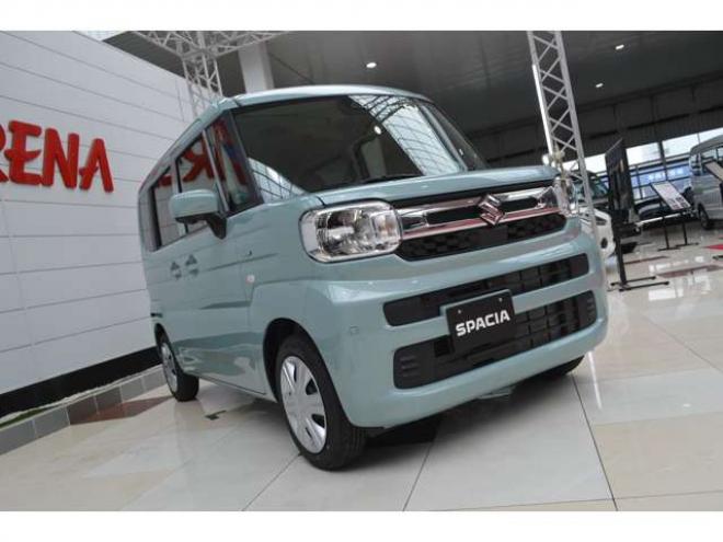 スペーシアハイブリッド X 4WD　ハイブリッド4WD全方位モニタ-ナビTVバックカメラスズキコネクト対応通信機装着車セーフティサポート搭載アイドリングストップ横滑り防止装置ハイビームアシストLEDライト両側オートスライドドアパーキングセンサー 登録済未使用車 660