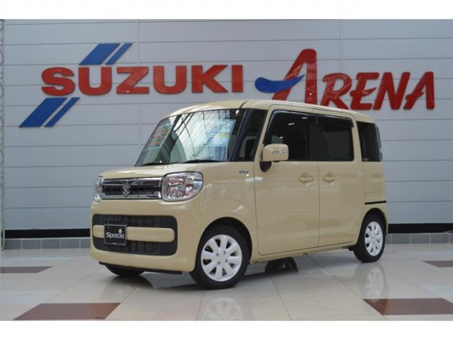 スペーシアハイブリッド X 4WD　ワンオーナー車ハイブリッド4WDアップグレードパッケージセーフティサポート全方位モニター付ナビTVバックカメラ両側オートスライドドアLEDライトETCヘッドアップディスプレイドライブレコーダー 660