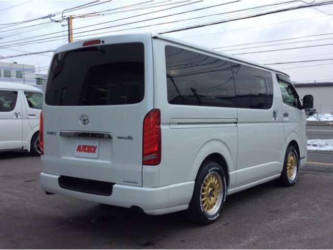 ハイエースバン2.8 スーパーGL ダークプライムII ロングボディ ディーゼルターボ 4WD　ESSEX FスポイラーVer3&サイドライナー&リアライナー　ESSEX　フロアマッド　ENCD17インチAW　ヨコハマPARADA17インチ　ハーフレザーシート　プッシュスタート　リアヒーター 2800