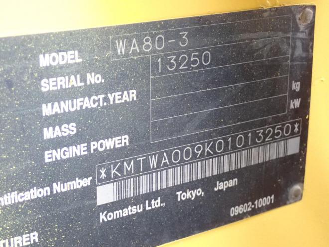 ホイールローダWA80-3　スノースパイクタイヤ　苫小牧ヤード