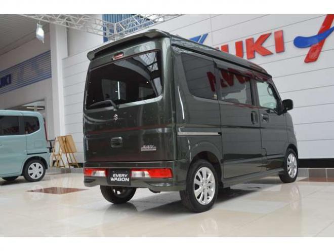エブリイワゴン PZターボ ハイルーフ 4WD　ワンオーナー車ハイルーフ4WDターボセーフティサポート搭載アイドリングストップ左オートスライドドア8インチナビTVバックカメラハイビームアシストLEDドラレコ前後ETCシートヒーター 660