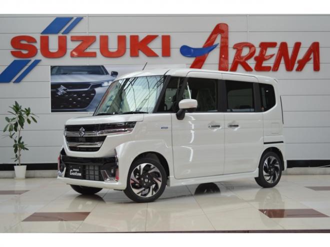 スペーシアカスタム ハイブリッド XS 4WD　ハイブリッド4WDセーフティサポート搭載スズキコネクト対応通信機装着車アダプティブクルーズコントロール全方位モニター付9インチナビ両側オートスライドドアLEDステアリングヒーターパーキングセンサー 登録済未使用車 660