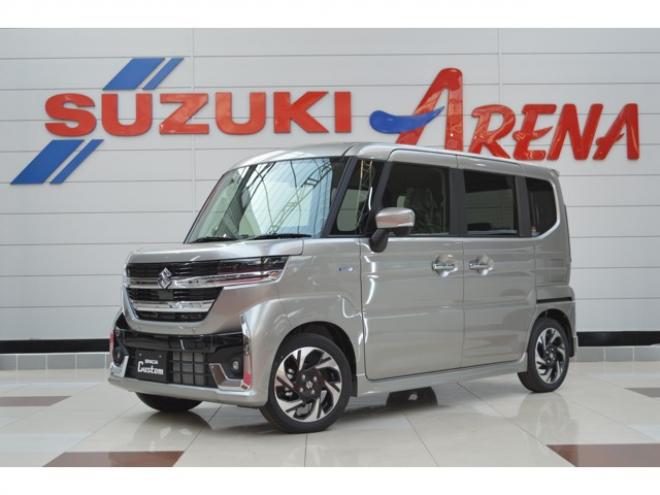 スペーシアカスタム ハイブリッド XS 4WD　ハイブリッド4WDセーフティサポート搭載スズキコネクト対応通信機装着車アダプティブクルーズコントロール全方位モニター付9インチナビ両側オートスライドドアLEDステアリングヒーターパーキングセンサー 登録済未使用車 660
