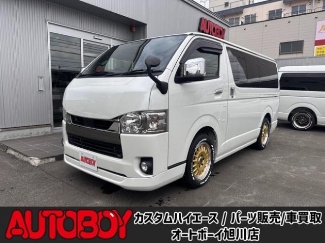 ハイエースバン2.8 スーパーGL ダークプライムII ロングボディ ディーゼルターボ 4WD　ESSEX　FスポイラーVer3 サイドライナー リアライナー フロアマッド ENCD17インチ YOKOHAMA PA03 ハーフレザーシート Pスタート リアヒーター&クーラー 社外テールランプ OPLEDヘッドライト ベッドキット 2800