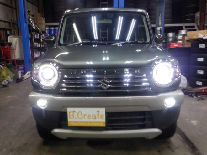 ハスラーJターボ 4WD　本州仕入・後期型・ナビ・TV・B/T・バックカメラ・デュアルカメラブレーキ・LEDライト・スマートキー・プッシュスタート・シートヒーター・パドルシフト・クルコン・ETC・オートライト・アイドリングストップ 660