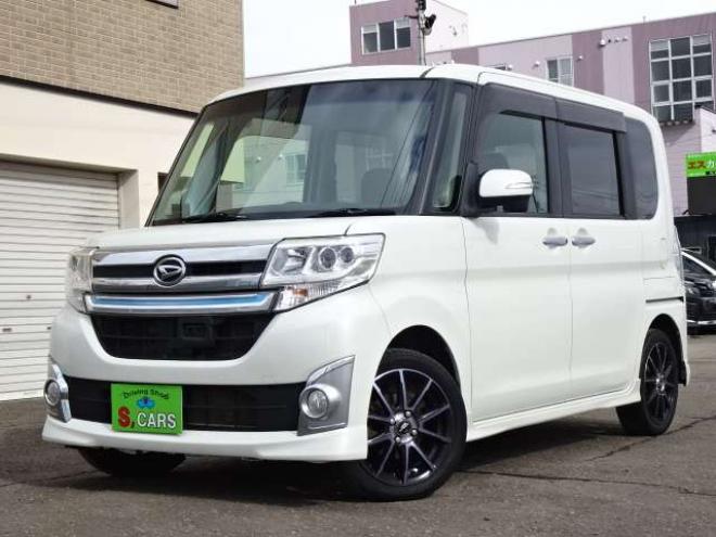 タントカスタム RS トップエディション SAII 4WD　保証1年/走行距離無制限　4WD　ワンオーナー　衝突軽減ブレーキシステム　両側パワースライドドア　純正ナビ　地デジ　Bカメラ　HDMI入力　純正エンジンスターター LEDヘッドライト　ハーフレザーシート 660
