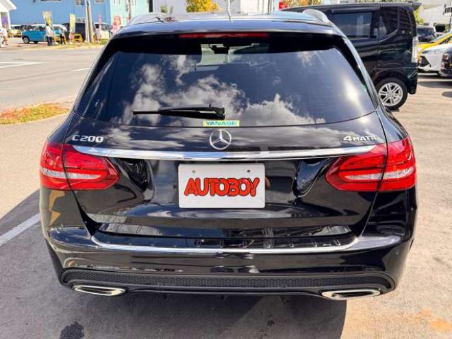 ベンツCクラスワゴン C200 4マチック スポーツ 4WD　ブラインドスポットモニター・ディスタンスパイロットディストロニック・ステアリングパイロット・アイドリングストップ・電動テールゲート・メモリーパワーシート・LEDヘッドライト・純正ナビ・バックカメラ 2000