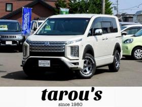 デリカ　Ｄ：５ Ｐ ４ＷＤ 本州仕入 ＴＡＲＯＵＳセレクション ＴＯＹＯタイヤ２３５／７０Ｒ１６／新品アルミ ＪＡＯＳオーバーフェンダー 新品フロントガード 本革シート １１型純正ナビ オートステップ付（北海道） 4WD 2200(D) 5Dr
