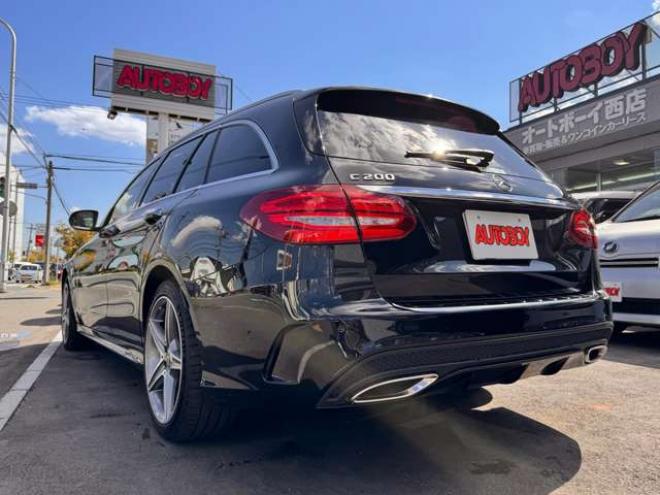 ベンツCクラスワゴン C200 4マチック スポーツ 4WD　ブラインドスポットモニター・ディスタンスパイロットディストロニック・ステアリングパイロット・アイドリングストップ・電動テールゲート・メモリーパワーシート・LEDヘッドライト・純正ナビ・バックカメラ 2000