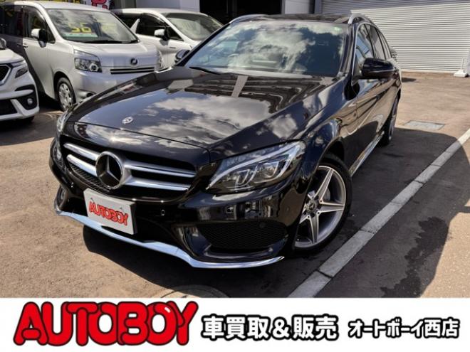 ベンツCクラスワゴン C200 4マチック スポーツ 4WD　ブラインドスポットモニター・ディスタンスパイロットディストロニック・ステアリングパイロット・アイドリングストップ・電動テールゲート・メモリーパワーシート・LEDヘッドライト・純正ナビ・バックカメラ 2000