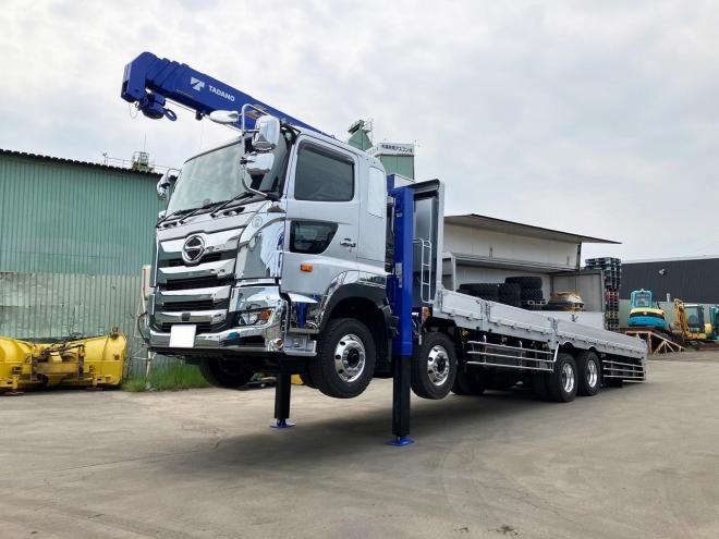 プロフィア未使用　4段ラジコンクレーン車　セルフローダー　重機運搬車ウインチ付　大型トラック