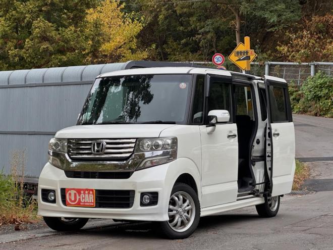 N-BOXカスタムG Lパッケージ　4WD タイミングチェーン車　フルセグテレビ　ナビ　ETC エンジンスターター　HID スマートキー　左パワースライド 4WD 660 5Dr