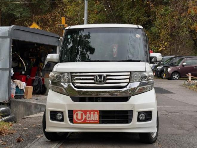 N-BOXカスタムG Lパッケージ　4WD タイミングチェーン車　フルセグテレビ　ナビ　ETC エンジンスターター　HID スマートキー　左パワースライド 4WD 660 5Dr