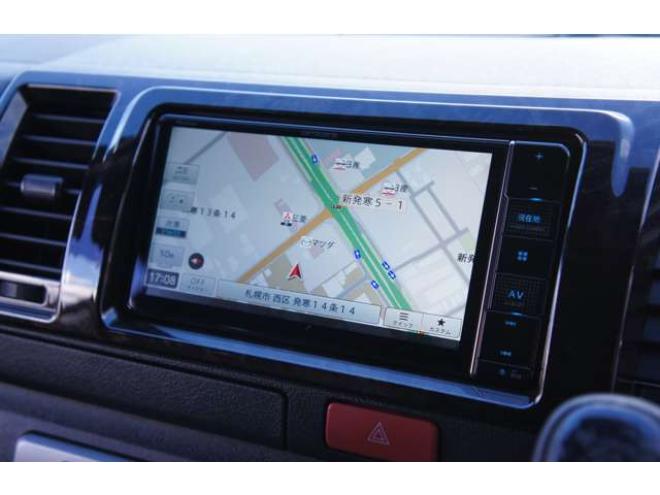 ハイエースバン2.8 スーパーGL ダークプライムII ロングボディ ディーゼルターボ 4WD　ワンオーナー　メモリーナビTV　バックカメラ　ワークエクストラップ17インチAW　ローダウン　415コブラフロントスポイラー　両側パワースライドドア　AC100V　トヨタセーフティセンス　寒冷地仕様 2800