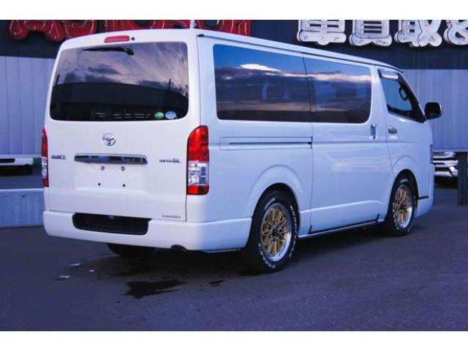 ハイエースバン2.8 スーパーGL ダークプライムII ロングボディ ディーゼルターボ 4WD　ワンオーナー　メモリーナビTV　バックカメラ　ワークエクストラップ17インチAW　ローダウン　415コブラフロントスポイラー　両側パワースライドドア　AC100V　トヨタセーフティセンス　寒冷地仕様 2800