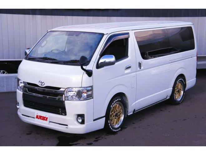 ハイエースバン2.8 スーパーGL ダークプライムII ロングボディ ディーゼルターボ 4WD　ワンオーナー　メモリーナビTV　バックカメラ　ワークエクストラップ17インチAW　ローダウン　415コブラフロントスポイラー　両側パワースライドドア　AC100V　トヨタセーフティセンス　寒冷地仕様 2800
