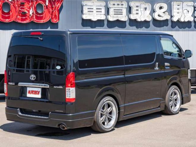 ハイエースバン2.8ダークプライム マルチロールトランスポータータイプIIロング ディーゼルターボ4WD　モデリスタフルエアロ・415COBRAバッドラッカー18インチAW・純正SDナビTV・Bカメラ・両側パワスラ・LEDライト・スマキー・AC100V・ベッドキット・エンスタ 2800