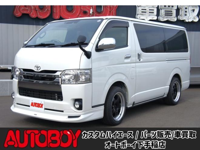 ハイエースバン2.8 スーパーGL ダークプライムII ロングボディ ディーゼルターボ 4WD　モデリスタフロントスポイラー　ワーク18インチAW　8インチナビTV 両側電動パワースライドドア 415COBRAフラットキット(ベッドキット) 2800