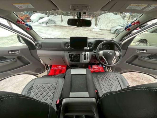 キャラバンNV350 2.5 プレミアムGX ロングボディ ディーゼルターボ 4WD　社外11インチナビ　バックカメラ　エンジンスターター　ETC　ワンオーナー　左側電動スライドドア　社外アルミ　パワーウィンドウ　パワステ　後席モニター　ABS　キーレスエントリー　衝突被害軽減ブレーキ 2500