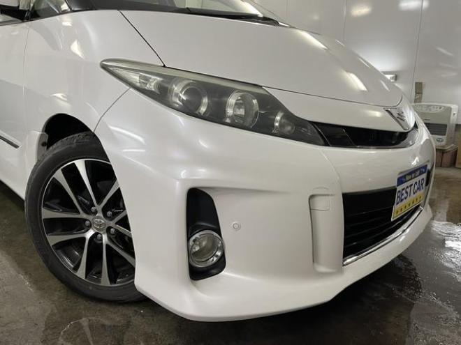 エスティマアエラス　プレミアムエディション　本州仕入　寒冷地仕様　禁煙車　両側パワースライドドア　純正ナビ　地デジ　Ｂｌｕｅｔｏｏｔｈ　バックカメラ　純正１８インチＡＷ　社外１６ＡＷ＋スタッドレスタイヤ付　ブラックレザーシートカバー　ＥＴＣ 4WD 2400 5Dr