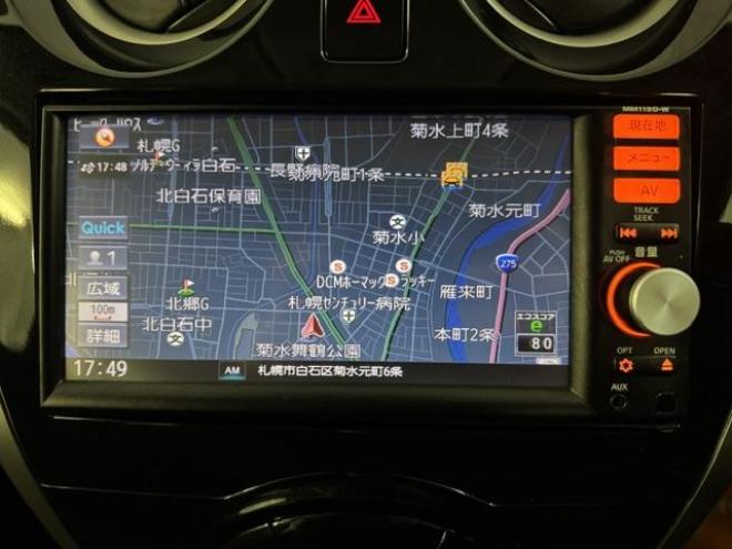 ノートＸ　Ｆｏｕｒ　禁煙車　寒冷地仕様　衝突軽減エマージェンシーブレーキ　レーンモニタリング　エンジンスターター　インテリジェントキー　純正ナビ　地デジ　Ｂｌｕｅｔｏｏｔｈオーディオ　横滑り防止装置　ＥＴＣ　横滑り防止 4WD 1200 5Dr